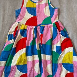 Hanna Andersson Multicolor Geometric Kids Dress with Pockets. NWOT